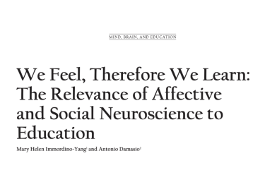 We Feel, Therefore We Learn.